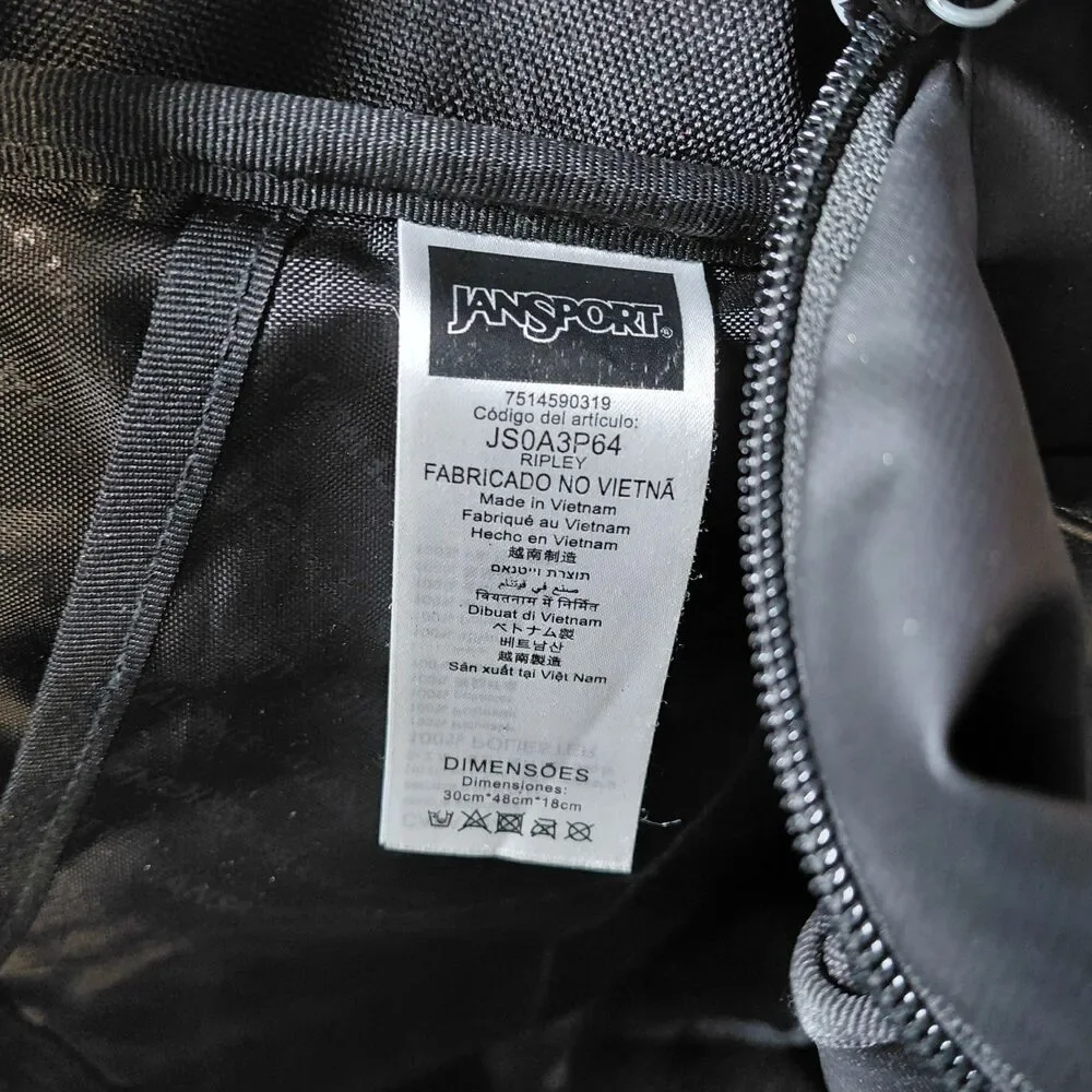 JanSport Ripley Gray Black Backpack